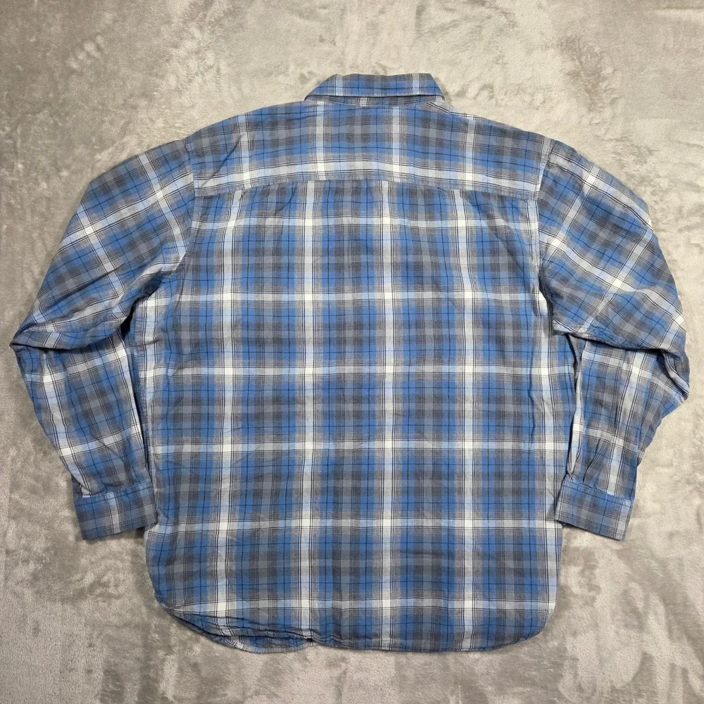 Columbia Men's 1X Regular Fit Blue Plaid Long Sleeve Button Up Shirt‎ Outdoors